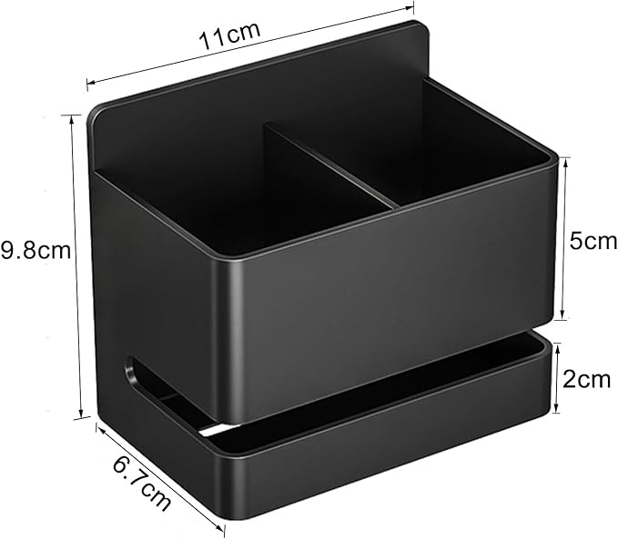 YESENT Aluminum Electric Toothbrush Holder - Bathroom Wall Mounted Toothbrush Holder (Black, Double Slot)