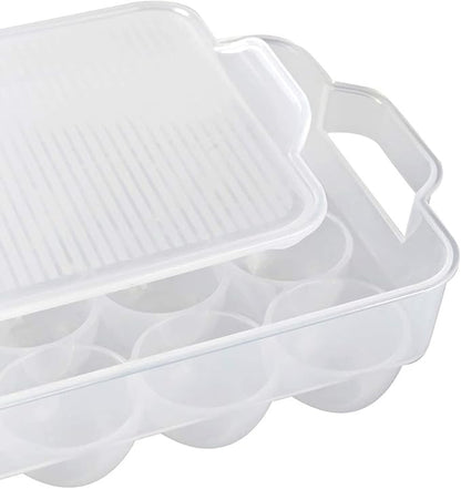Covered Egg Holder,Egg Storage for Refrigerator,Fits 18 Eggs,Pack of 2