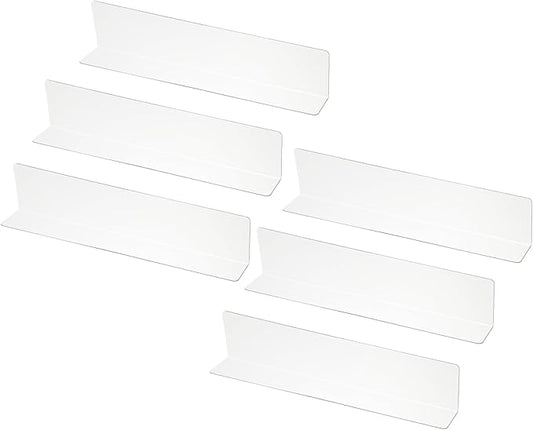 PATIKIL 6 Pack Shelf Dividers for Closet Organization, 11x1.18x2.4 Acrylic Closets Separator Kitchen Cabinet Shelves Under Bed Blocker for Bedroom Kitchen Office, Clear