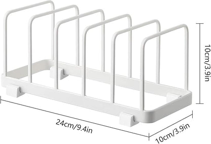 Fourmor- Home Accented Storage Rack-Kitchen Holder Stand - Diversified Euro Kitchen Organizer for Plates, Cutting Boards, Bakeware, Pots & Pans, Serving Trays, Reusable Containers, and Lids