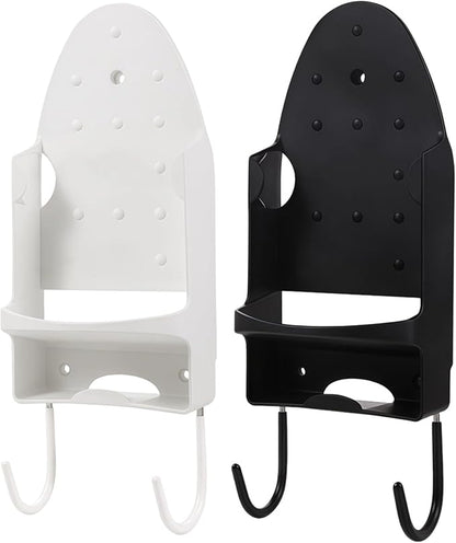 Wall Mount for Ironing Board, Hooks and Shelf, Heavy Duty Pbt Plastic, Holds 55 Lbs 1.85 Oz (25 Kg), Easy Installation, Fits Smart/Regular Irons