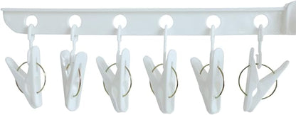 Laundry Rack Clothes Drying Hanger Rack with Clips Folding Collapsible 3-Tier Laundry Drying Ra-Ck for Clothes Socks Indoor Outdoors Balcony White