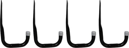 Shepherd Hardware 8089E Heavy Duty Steel 5-Inch Garage Storage Utility Hooks, 4 Pack, Black