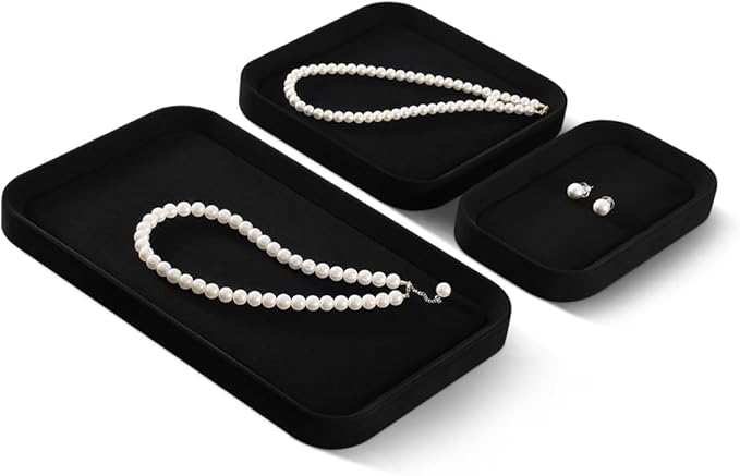 Yinbeini Valet Tray For Men, Velvet Catch All Trays,Luxury Watch Tray,Premium Jewelry Display For Vendors,Black Bracelet Display