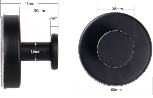 Season 2 Season Suction Cup Hooks for Shower, 4 Pcs Shower Hook for Bathroom Stainless Steel Wall Hook for Hanging up to 6.5 lbs for Kitchen, Glass, Mirror,Black