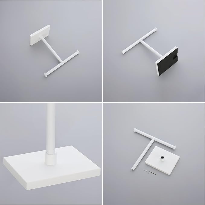 GERZWY Hand Towel Holder Standing Tree Rack for Bathroom Vanities Countertop SUS 304 Stainless Steel Towel Ring, White