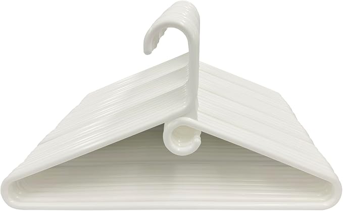 Rethink Your Room Clothes Hangers 60 Pack Plastic - Heavy Duty Space Saving Coat, Velvet Hangers, Pant Hangers for Closet Organization - Durable Non-Slip, White Wardrobe Essentials Bulk Storage