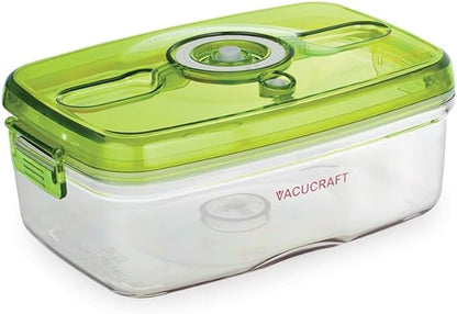 Vacucraft Plastic Food Storage Containers with Airtight Lids - Rectangle Food Storage Containers with Lids - Great for Vegatables, Fruits and Meats - Keeps Food Fresh - Vacuum Seal Containers for Food