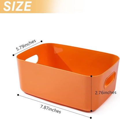 OWill 7 Pcs 2.1 L Plastic Storage B-ins and Baskets for Efficient Home Classroom Organization Small Containers in Multicolour for Kitchen, Cupboard box, and Bathroom Organizer on Shelves and Tubs
