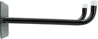 Shepherd Hardware 8095E Heavy Duty Steel 10-Inch Garage Storage Utility Double Hooks, 2 Pack, Black