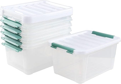 Quickquick 20 Quart Plastic Clear Latching Box, 6-Pack Clear Storage Box