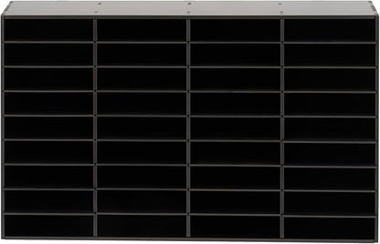Literature Organizer Sorter,Desktop File Sorter Mail Center Magazine Paper Storage PVC Board File Holder Mailbox Student Classroom Keepers for Home&Office (Black, 36 Slots)
