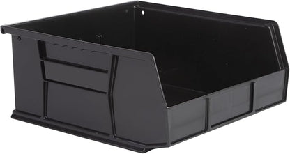 Hudson Exchange 11" x 11" x 5" (3 Pack) Plastic Stackable Storage Bin and Hanging Container, Black
