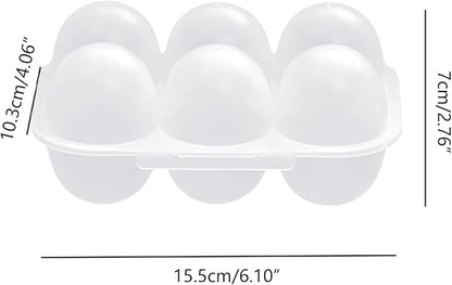 6 Egg Grid Storage Container - Plastic Eggs Holder With Handle, Outdoor Egg Carriers For Kitchen & Restaurants