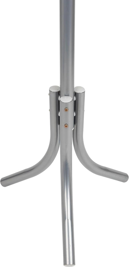 Mind Reader Freestanding Coat Rack, Multi-Tier Organizer for Office and Entryway, Metal, Silver
