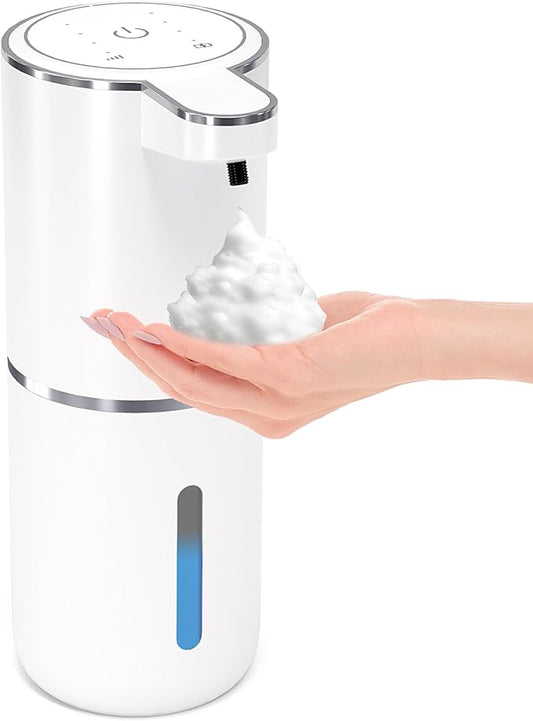 MTYGK Automatic Foaming Soap Dispenser,Touchless Foam Soap Dispenser,12.8oz Rechargeabled Wall Mounted Smart for Bathroom and Kitchen Dish Soap,Easy for Toddlers(White)
