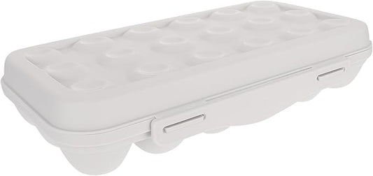 UPKOCH Stackable Egg Holder for Refrigerator - 18-Count Grey PP Storage Container with Lid, Anti-Collision Organizer for Fridge & Pantry (30cm/11.8in)
