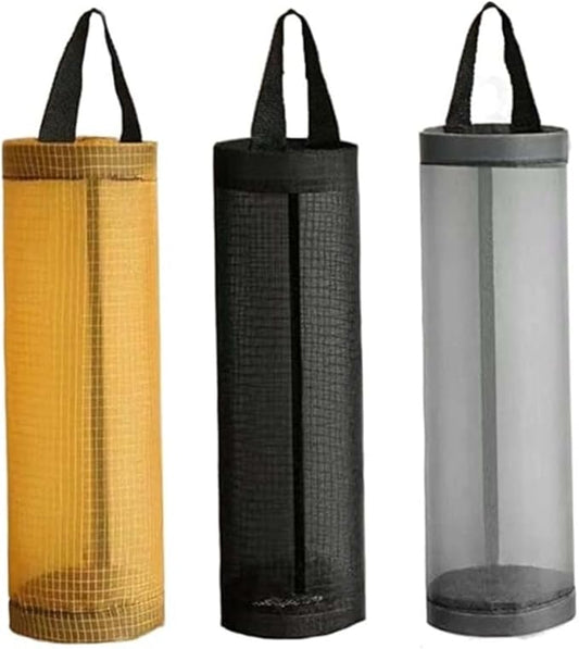 Plastic Bag Holder, 3Pcs Hanging Trash Bag Dispenser, Garbage Storage Organizer for Home Kitchen Under Sink