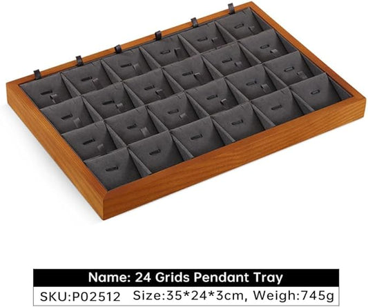 Yinbeini Necklace Storage, Wood Jewelry Trays For Drawers,Black Earring Organizer, Premium Jewelry Display Tray For Pendant