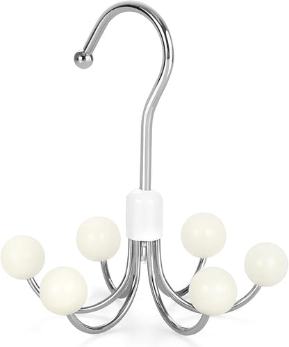 TOPIA HANGER Hoodie Hangers with 6 Wood Balls, 360°Swivel Purse Hanger, Scarf Hanger, Closet Hooks, Handbag Organizer, Bra Hanger, Accessory Organizers for Scarf, Tanktop, Hat, Hoodie CT56W