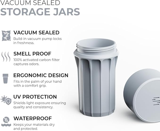 Staze Preserve Vacuum Sealed Storage Jars (148ml) | Herb Storage & Food Storage Container with Protection - (OG Trio)