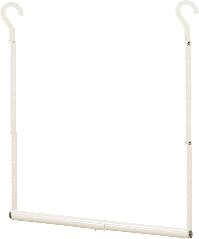 STORAGE MANIAC Adjustable Closet Rod Extender - Heavy Duty Space-Saving Clothes Hanging Bar, 1 Pack White