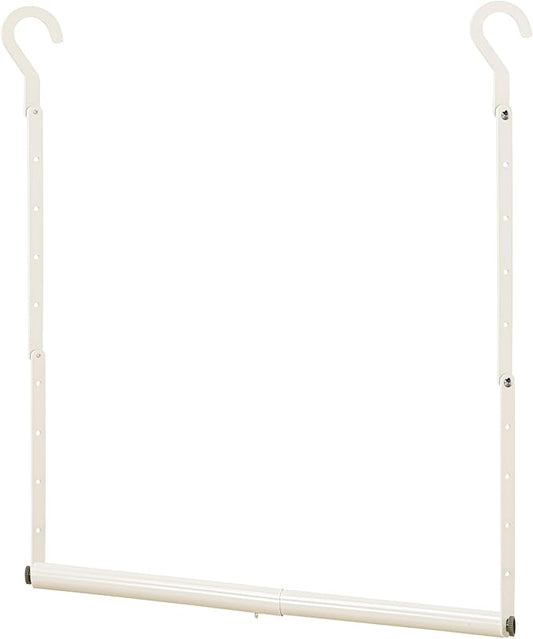 STORAGE MANIAC Adjustable Closet Rod Extender - Heavy Duty Space-Saving Clothes Hanging Bar, 1 Pack White