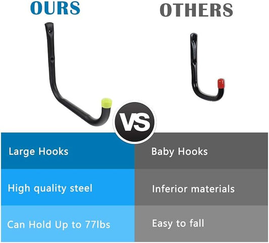 Intpro Garage Organization Hooks Heavy Duty Garage Storage Utility Wall Hooks Garden Tool Wall Hanger for Ladder Bike Shelf Hose Power Tool 6 Pack
