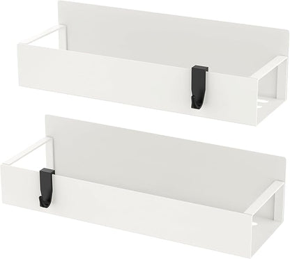 2 Pack Magnetic Spice Storage Rack Organizer for Refrigerator and Oven, Cream White Fridge Organizers and Storage