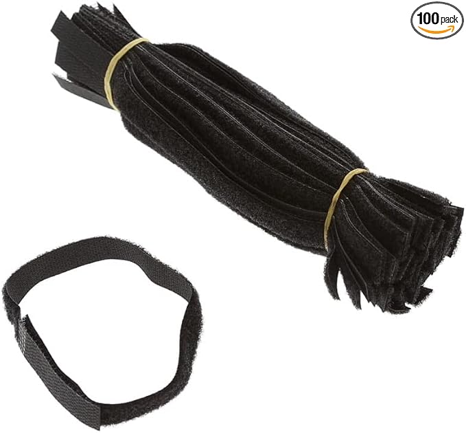 9 Inch (50-pack) Hook and Loop Self Gripping Fastening Cable Ties 1/2" Width - Multipurpose Microfiber Cloth Cable Organizer Self Adesive Pre-Cut Straps