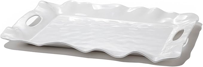Beatriz Ball VIDA Havana Rectangular Tray with Handles (White)