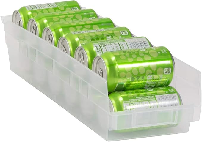 Akro-Mils 30138 Plastic Shelf Bins, Heavy Duty Storage Bins for Garage, Closet, and Drawer Organization, 18-Inch x 6-1/2-Inch x 4-Inch, Clear, 12-Pack