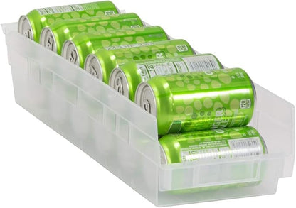 Akro-Mils 30138 Plastic Shelf Bins, Heavy Duty Storage Bins for Garage, Closet, and Drawer Organization, 18-Inch x 6-1/2-Inch x 4-Inch, Clear, 12-Pack