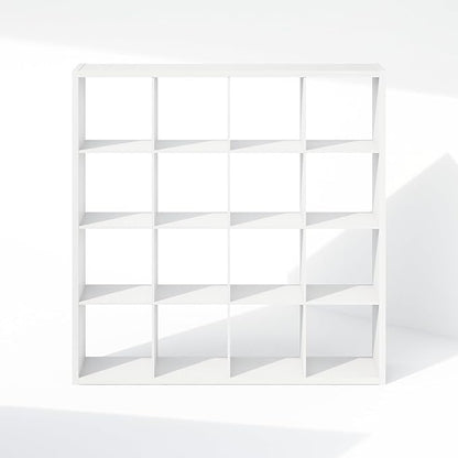 Furinno Cubic Closet Organizers and Storage, 16-Cube Closet Organizer, Open Shelf Closet Storage, Extra Thick Frame for Wardrobe, Bedroom, Living Room, White