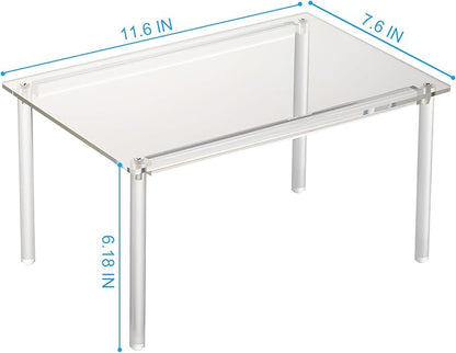 1 Pack Acrylic Cabinet Organizer, Kitchen Countertop Counter Organizer, Clear Spice Rack, Shelf Risers Cabinets for Bathroom, Desk, Dresser Cupboard Organizers and Storage
