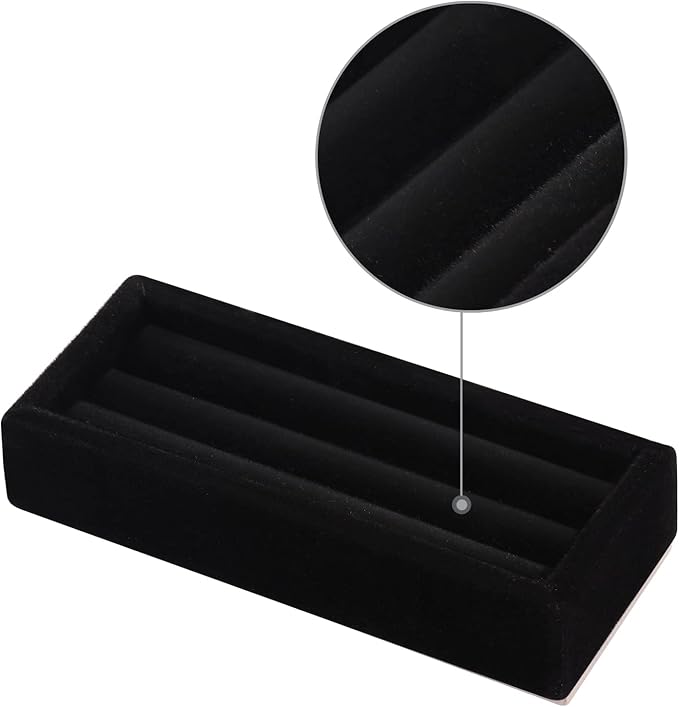 Valyria 2 Slots Velvet Small Ring Organizer Set of 2 Earrings Trays Showcase Display Storage Insert Holder for Jewelry Box, Drawer, Dresser