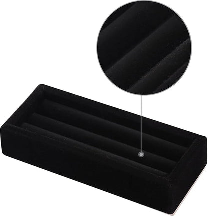Valyria 2 Slots Velvet Small Ring Organizer Set of 2 Earrings Trays Showcase Display Storage Insert Holder for Jewelry Box, Drawer, Dresser