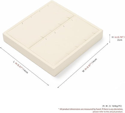Oirlv Microfiber Jewelry Pendant Display Tray Jewelry Necklace Organizer Display Tray(Beige)