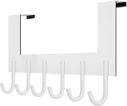 WEBI Over The Door Hook for Hanging Door Hanger,Over Door Towel Rack,Door Coat Rack for Towels,Clothes,Behind Back of Bathroom,White