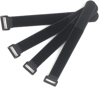 Fastening Hook and Loop Cable Straps,10Pack Black Self-Adhesive Cable Ties,Nylon Securing Straps with Buckles,Adjustable and Reusable Cinch Straps for Cords Organized and Tidy(1" x 12")