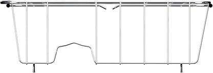 Stainless Steel Dish Drying Rack(15"L x 8.3"W x 4.2"D), Expandable Fruit & Vegetable Drain Rack over Sink, Dish Drainer Rack in Sink, with Stainless Steel Utensil Holder & 16" Silicone Mat