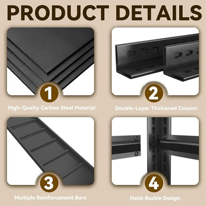 Over Washer and Dryer Shelves, 5 Tier Adjustable Metal Washing Machine Shelf, Sturdy and Spacious Laundry Room Organization and Storage Rack, 35.43''W*13.78''D*71.18''H, Black
