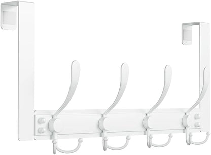 WLCSNG Heavy Duty Over The Door Hooks Rustproof - 25lb Over The Door Towel Rack, Over The Door Towel Hook, Door Hanger for Bathroom, Coat Rack Dorm Room Essentials (1Pack, White)