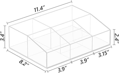 Coffee Bar Station Organizer, Acrylic Countertop Holder for Pod Cup Condiment Stirrers Snack Tea, Bar Accessories, Decor and Essentials, Gift for Coffee Lovers, Clear