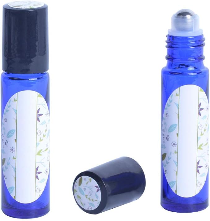 Essential Oil Labels Stickers for Bottles Round Chapstick Labels for Tubes Plant Pattern Botanical Aesthetic Label Sticker
