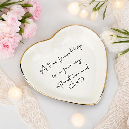 True Friendship Is A Journey Without An End Ring Dish, Friends Jewelry Dish, Thank You Gift, Bridesmaids Gift, Friendship Gift, Bestie Gift, Best Friend Gift, Friend Birthday Gift, Sisters Gifts