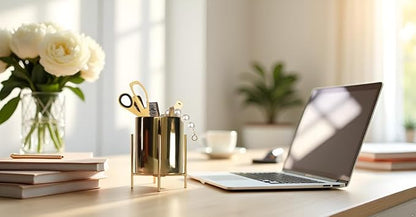 Gold Pen Holder Pen cup & Pen Holders Desk Accessores