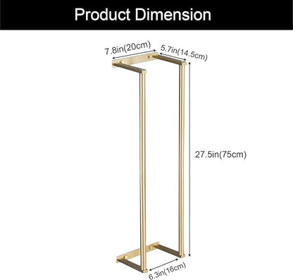 Towel Racks for Bathroom, NEWRAIN Stainless Steel Rolled Towel Storage Wall Mounted Bath Towel Holder for Folded Large Towel Washcloths, Bathroom Organizing Brushed Gold