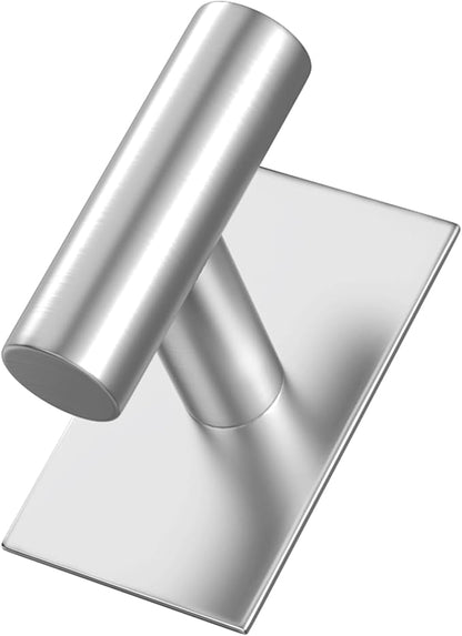 VAEHOLD Wall Towel Hooks, Heavy Duty Sticky Holder Waterproof Towel Hooks for Hanging Coat, Clothes, Closet Hook Wall Mount for Kitchen (Silver, 4 Pack) | Heavy Duty, Sticky Holder, Waterproof, Towel Hooks, for Hanging Coat, Clothes
