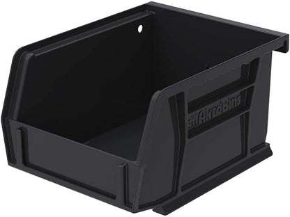 Akro-Mils 30210 AkroBins Plastic Storage Bins, Space-Saving Stackable Bins for Garage, Pantry, Craft Organization, 5-" x 4-" x 3-", Black, 24-Pack
